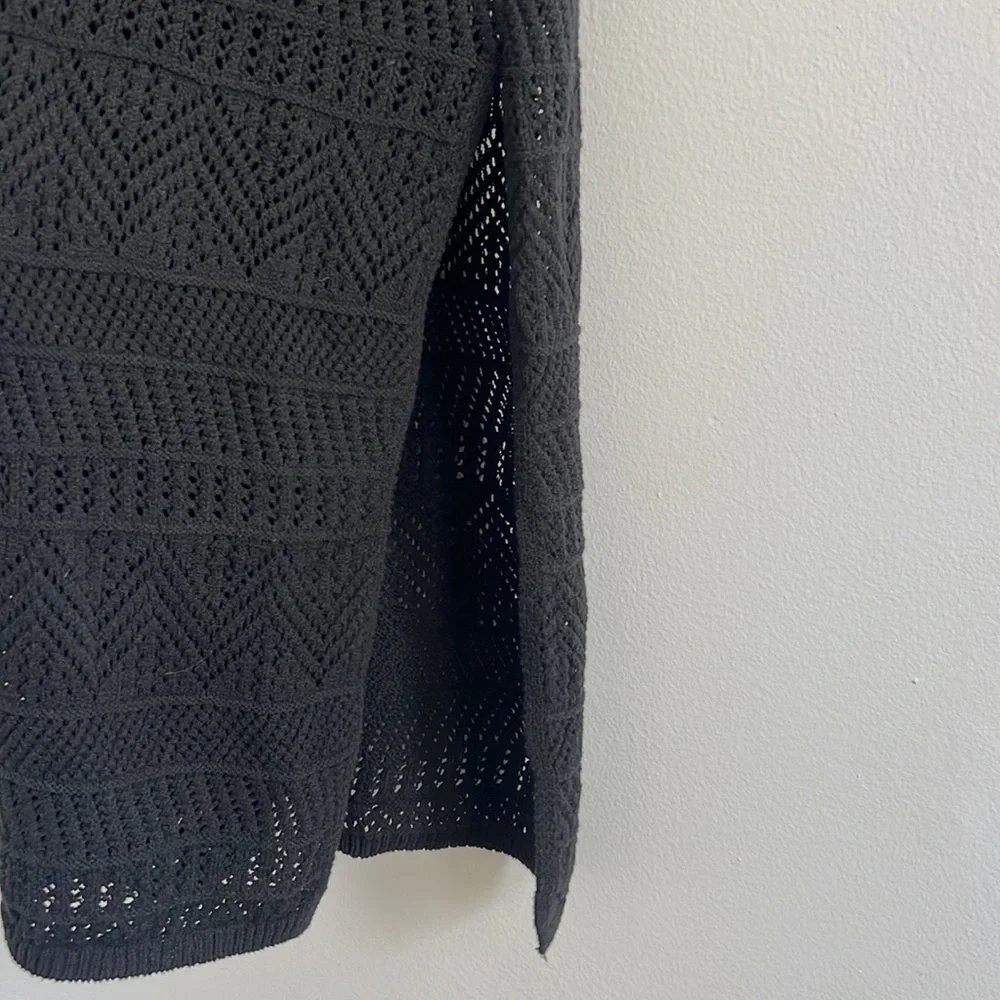 Rag & Bone Renee Crochet Knit Midi Dress Black NWOT